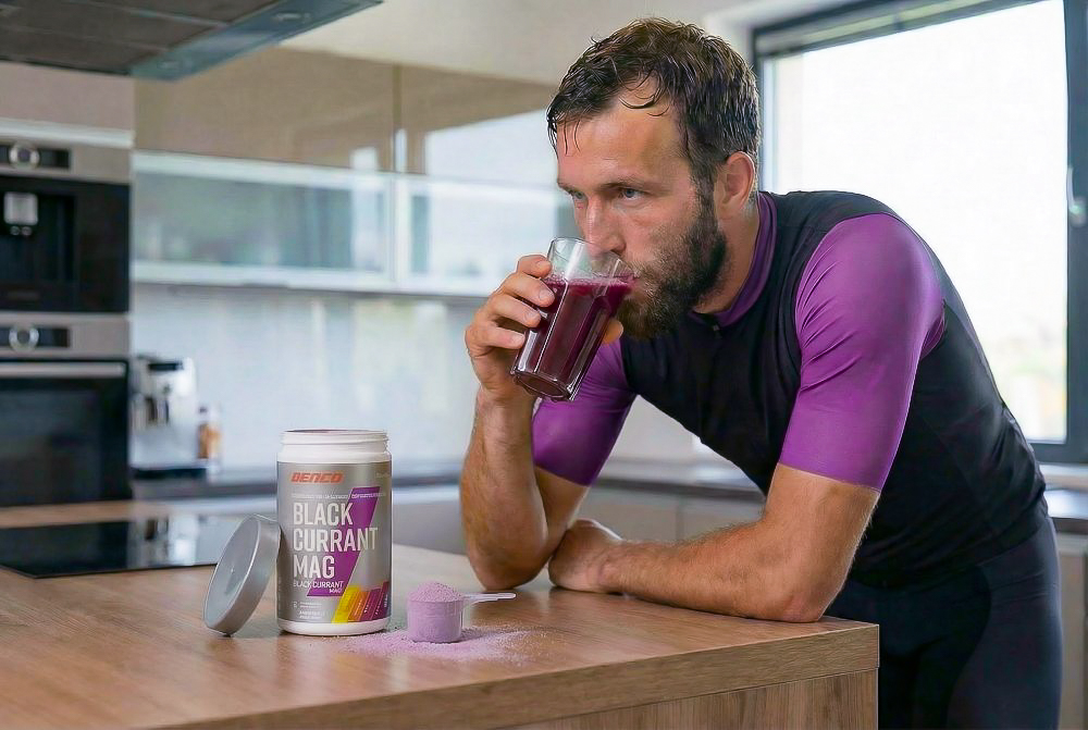 Muž s drinkem Blackcurrant Mag