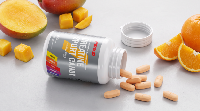 Kreatinové tablety Creatine Sport Candy 90 ks Pomaranč-Mango