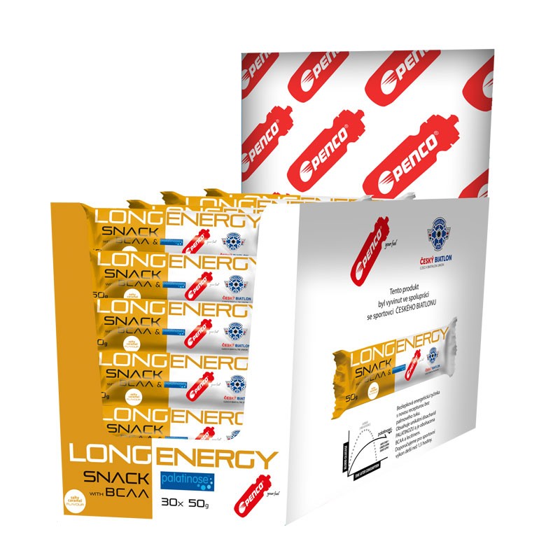 Energetická tyčinka LONG ENERGY SNACK 50g Slaný karamel - Počet ks: 30