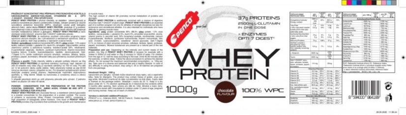 Proteinový nápoj WHEY PROTEIN Čokoláda - Velikost balení: 1000g