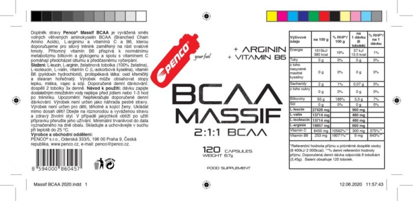 Aminokyseliny BCAA MASSIF 120 kapsúl