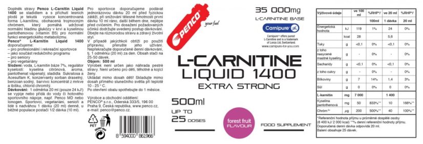 L- KARNITIN LIQUID 500ml Lesní plody