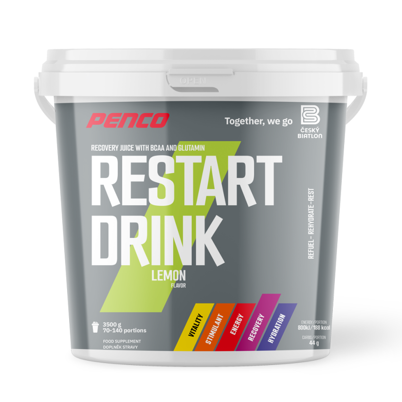 Regenerační nápoj RESTART DRINK Citron - Velikost balení: 3500g