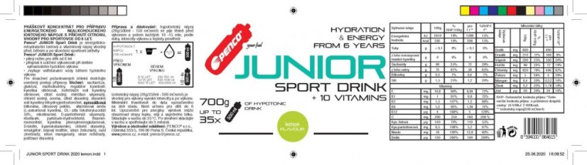 Iontový nápoj JUNIOR SPORT DRINK 700g Citron