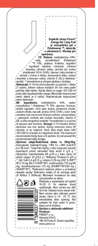 Energetický gel LONG TRAIL 35g Růžový grep